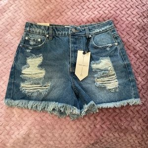 Banjara Super High Rise Button Fly Distressed Jean Shorts - Size‎ 3/25